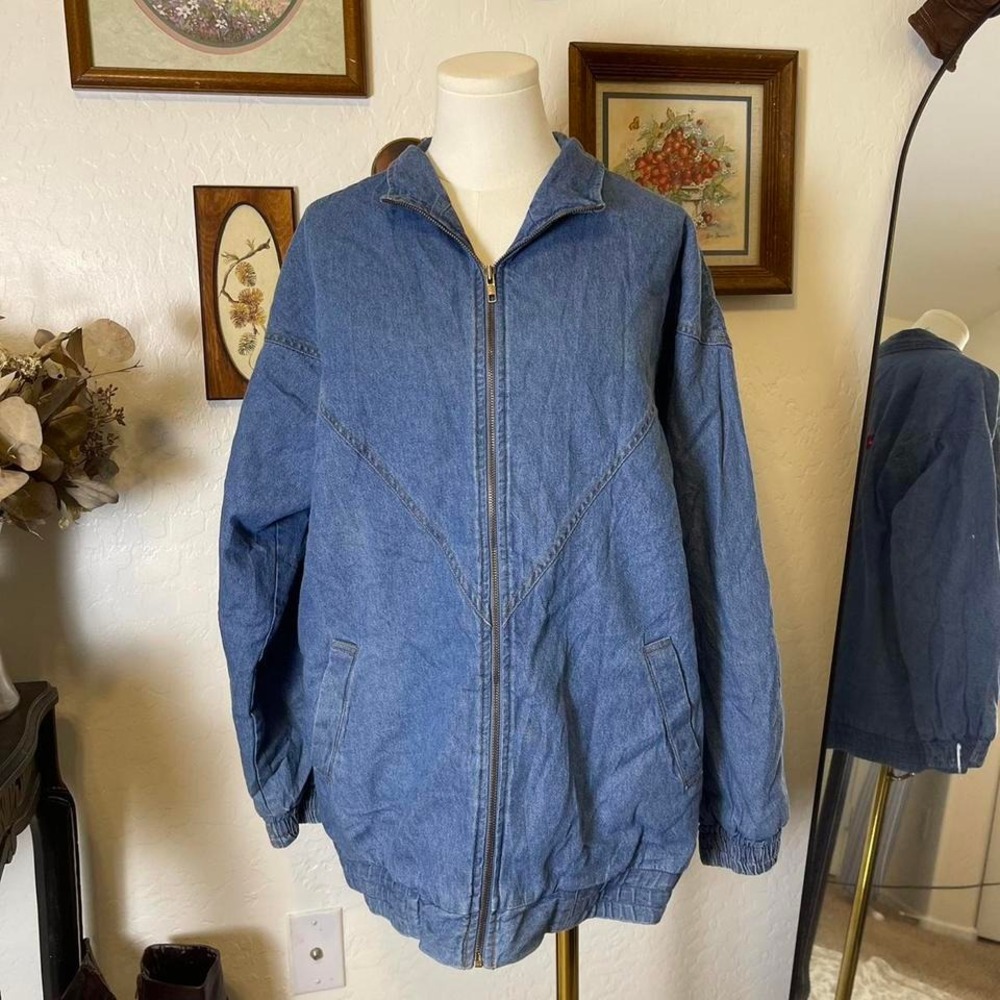 Y2K‎ Floral Embroidered Denim Zip Jacket - Picture 3 of 7